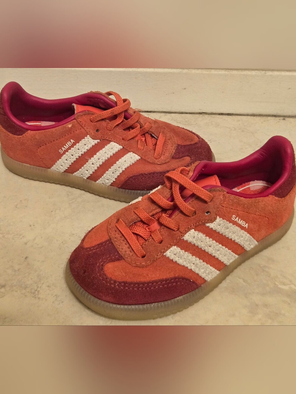 Adidas Red/Orange Samba for Toddlers Size 8K